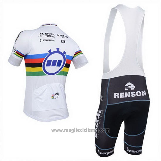 2013 Abbigliamento Ciclismo UCI Mondo Campione Lider Quick Step Manica Corta e Salopette